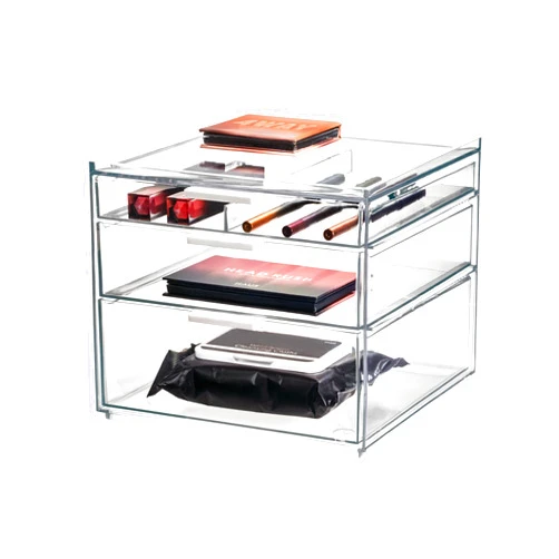 InterDesign iDesign The Sarah Tanno Collection Tall Plastic Cosmetic Drawer Organizer, Clear