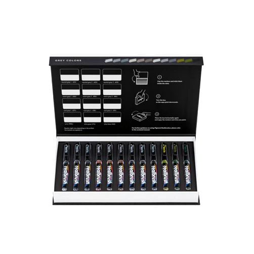 Karin Realbrush Pigment Grey Colours - a collection of 12 brushes in an exclusive and protective case.