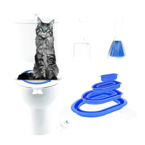 FIFIPETS Cat Toilet Training Kit, Litter Box Plastic Sand Box Mat Cat Trainer Cat Toilet Cleaning Hygienic Pet Supply (2024)