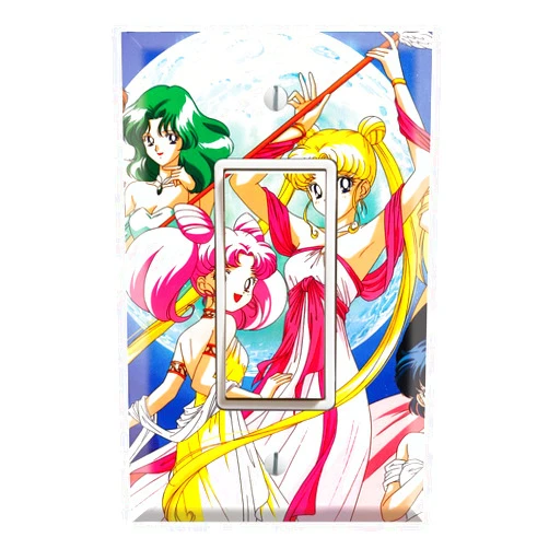 Decorate Plus Single Rocker Wall Switch/Outlet Cover Plate Decor Wallplate - Sailor Moon Pretty Guardian