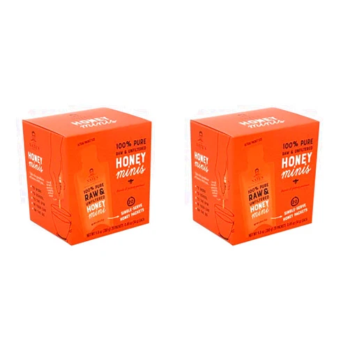 Nature Nate's Nate's Honey Minis - Single-Serve 100% Pure, Raw & Unfiltered Honey – 0.49oz Packets, 20ct box (Pack of 2)