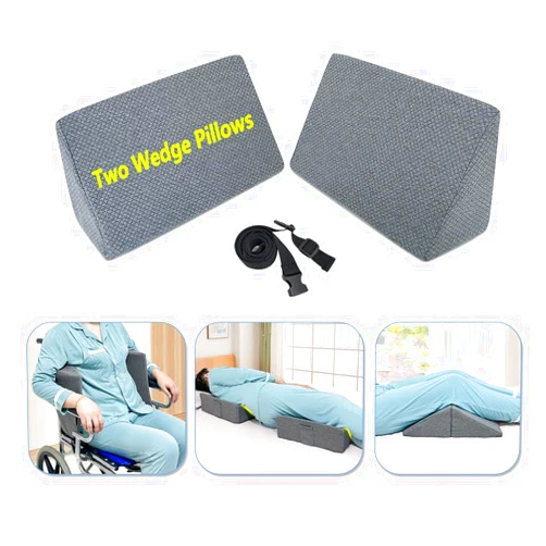 KAAMOS Positioning Wedge Pillow for Side Sleeping Bed Wedges for Adults (2 in 1) Bed Sore Turning Wedges for Elderly Bed Foam Incline Wedge Positioning Pillows for Bedridden After Surgery