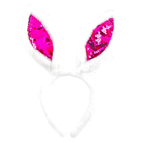 Susunaya Bunny Ears Headbands - Plush Rabbit Headband for Women, Kids, and Adults Party Supplies (Rose)