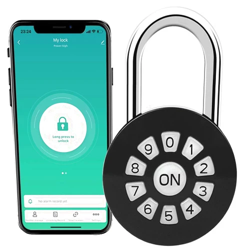 GreatYYT Smart Padlock, Password Lock with APP Control(iOS/Android), Access via Bluetooth & Pin Codes,Suitable for Gym, Locker, Gates, Fence and Storage (Black)