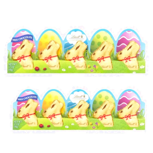 Lindt Mini Gold Bunnies - Milk Chocolate Bunnies - Pack of 2-10 Total Bunnies - Gold Foil Wrapped Bunnies - Great for Easter Baskets and For Sharing with Loved Ones