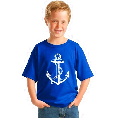 Awkward Styles Awkwardstyles Youth Anchor White T-Shirt Gift for Kids Sea Marine Pirate Shirt
