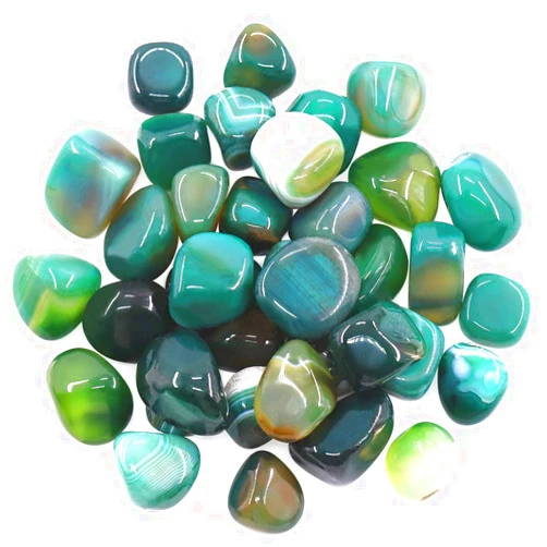 Hilitchi Green Agate Stone Tumbled Stones for Plants Cacti & Succulents Bedding, Vase Filler, Landscape Bottom Decoration (about 1lb(455g)/Bag)