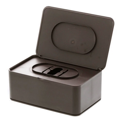YAMAZAKI home 3256 Home Acrylonitrile Butadiene Styrene (ABS) Wet Tissue Case-Wipe Dispenser Storage Box Container, Rectangular, One Size, Brown