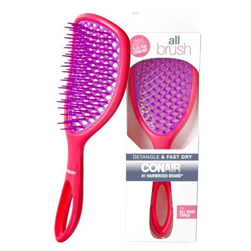 Conair Allbrush Vented Paddle hairbrush - hair brush - detangling brush - wet hair brush - hairbrush for women for all hair types - Pink