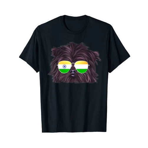 Affenpinschers Owner Gift Affenpinscher Dog India Flag Sunglasses T-Shirt