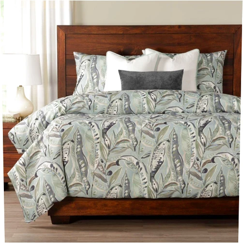 SIS Covers SIScovers Gonzo Botanical Print Duvet Set Rain - Twin - 5 Piece