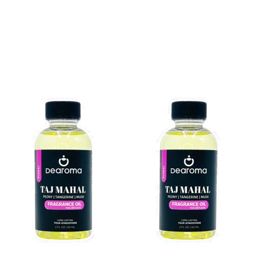 Dearoma Taj Mahal Essential Oil Blend for Diffusers Dearoma - Peony, Tangerine, Musk | Luxury Aroma for Home, Office, Spa | Kids & Pets Friendly | 2 x 2 FL OZ (? 120 ML)