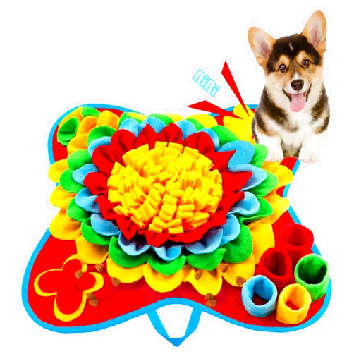 Lemcrvas Pet Snuffle Mat for Dogs, Lemcrvas Puppy Sniffing Pad Interactive Feed Game for Boredom, Nosework Feeding Mat Encourages Natural Foraging Skills, Foraging Mat for Small dogs Cats Bunnies