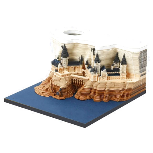 Najoane 2025 Memo Pad, Paper Carving 3D Castle Notepad, Tear-Away Notepad, DIY Paper Carving Art Craft for School Home Office (Basic Version)