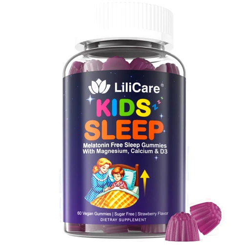 LILICARE Kids Sleep Gummies - Magnesium Glycinate Gummies, Melatonin Free Sleep Aid | Magnesium, Calcium, D3, B6, L Theanine | Kid Melatonin Alternative for Restful Sleep (Pack of 1)