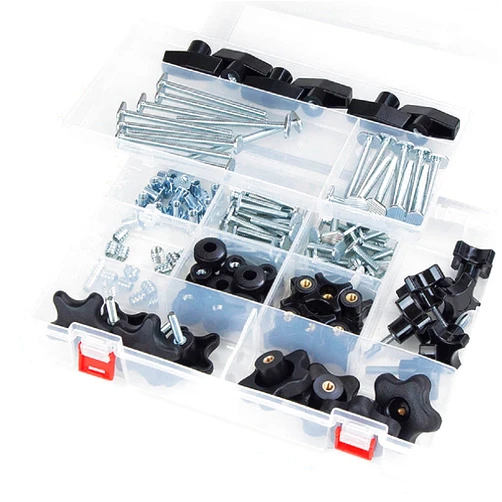 POWERTEC 71128 128 Piece Set T-Track Knob Kit, 5/16