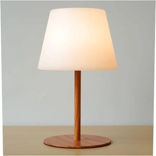 ILOVINIT Cordless Table Lamp Rechargeable, Outdoor Battery Operated Table Lamp Waterproof, Portable Touch Dimmable Night Light, Height Adjustable, for Home/Bedroom/Patio/Restaurant (Wood)