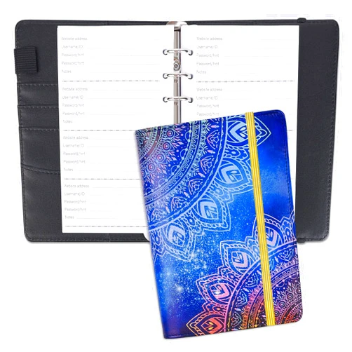 ICOSY Binder Password Book with Alphabetical Tabs, Password Keeper Books for Internet Log in, Website Address Book Hardcover Password Logbook 5.3″x 7.3″