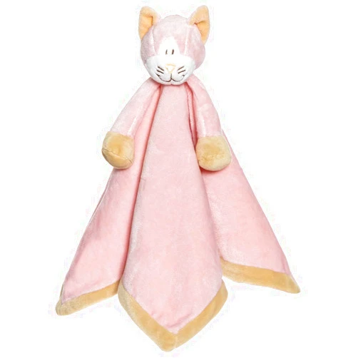 Teddykompaniet Båstad Teddykompaniet Diinglisar Lovely Pink Cat Unisex Plush Fleece Baby Blanket with Cat Comforter Soft Plush Sleep Toys | Birthday Gift for Baby Child Toddler |Ages 0+, 13.5 X 13.5 inches