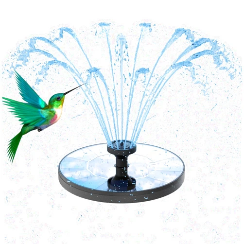AMZtime Solar Water Fountain, Upgraded Solar Bird Bath Fountains with 6 Nozzles, Free Standing Floating Solar Powered Water Fountain Pump for Bird Bath, Garden, Pond, Pool and Outdoor