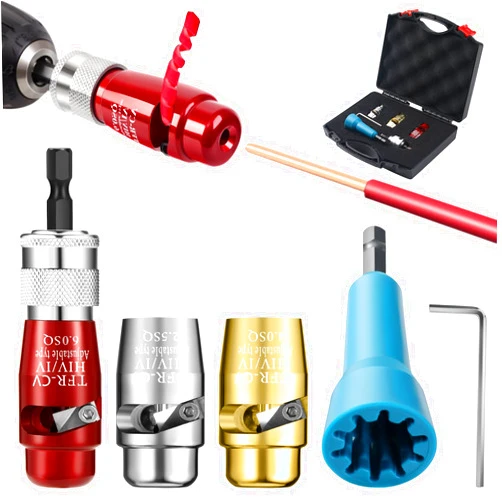 JERESER Wire Stripper Tool, Wire Twister Tool for Drill, Portable Zinc Alloy Wire Stripper for Drill, Wire Twisting Tool, Electrician Tools, Wire Strippers Electrical(1 Set+Twister)