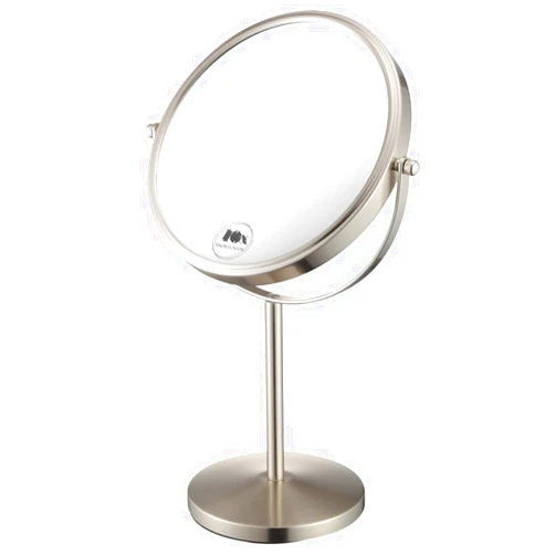 ALHAKIN Magnifying Makeup Mirror, 8-Inch Double Sided Vanity Tabletop Mirror with 10X Magnification, Nickel Finished
