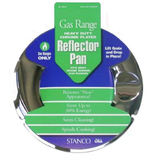 Stanco Range Reflector Pan Gas Chrome Plated Steel, Porcelain 7 In.