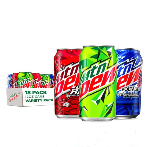 Mountain Dew 3 Flavor Core Variety Pack (Dew, Code Red, Voltage), 12 Fl Oz (Pack of 18)