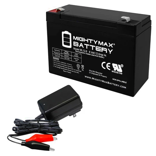 Mighty Max Battery 6V 12AH Replacement Battery for Davis EZ-Solar Power Kit + 6V Charger
