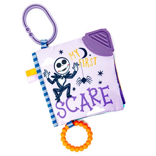 Kids Preferred Disney Nightmare Before Christmas My First Scare Jack Skellington Soft Book Baby Teething Crinkle Book with On-The-Go Clip, Crinkle Pages, and Teethers, Multicolor