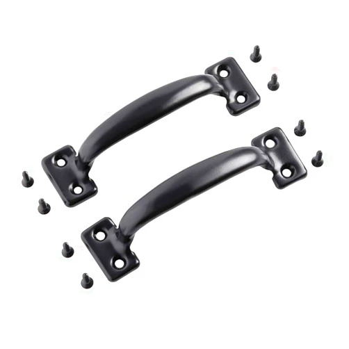 HOME MASTER HARDWARE 2 Pack 5-3/4 inch Pulls Gate Pull Door Handle Metal Drawer Handles for Kitchen Cabinets Furniture Wardrobe Black
