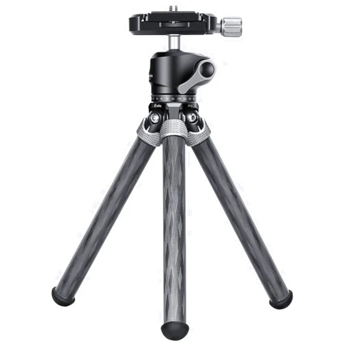 Leofoto MT-02C+LH-22 Tabletop Tripod, Mini Travel Tripod, Carbon Fiber, 2 Leg Section, 1/4