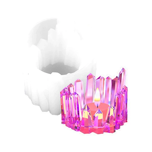 SIMAX 2 PCS Resin Candle Holder Mold – Crystal Silicone Mold - Resin Molds Silicone and Crystal Mold for Resin Casting for Candlesticks, Jewelry Storage Box, Crafts Casting, Silicone Molds for Epoxy Resin