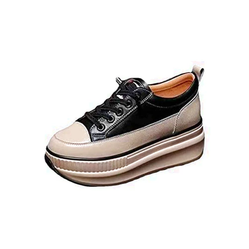 MSYINGL Women Hidden Wedgie Sneaker High Heels,Fashion Lace Up Leather Height Enhancers,Platform Sneaker
