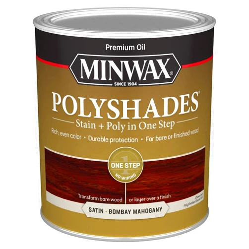 Minwax 1 qt Minwax 61380 Bombay Mahogany PolyShades Wood Stain And Polyurethane Satin