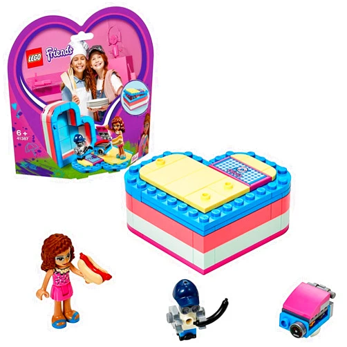 LEGO® -Friends Olivia's Summer Heart Box Toy for Girls and Boys from 6 Years and Above, 93 Pieces 41387
