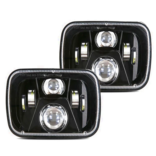 TUKIMA TRUCKMALL 5x7 7x6 inch LED Headlights, H6054 6054 H5054 6052 LED Compatible with Jeep Cherokee XJ Wrangler YJ Comanche MJ Corolla Tacoma Ford F350 Pickup Car Truck Van- Black