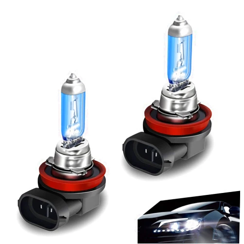 Awlbed 2 PCS Car Halogen Fog Lights, Super Bright Waterproof 12V 100W Vehicle High Beam, Spotlight Replacements, Universal Automotive Low Beam Driving Light for Truck SUV Car (White Light #H11)