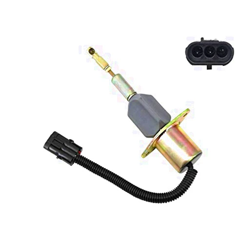 Gladiator New Fuel Shut-Off Solenoid Continuous Duty Cycle ,12 Volt Pigtail, 3 Terminals Compatible with Case Cummins Applications Replaces 3923680, 3928160, SA-4293-12, 3932545, 3923257, J918600, J928160