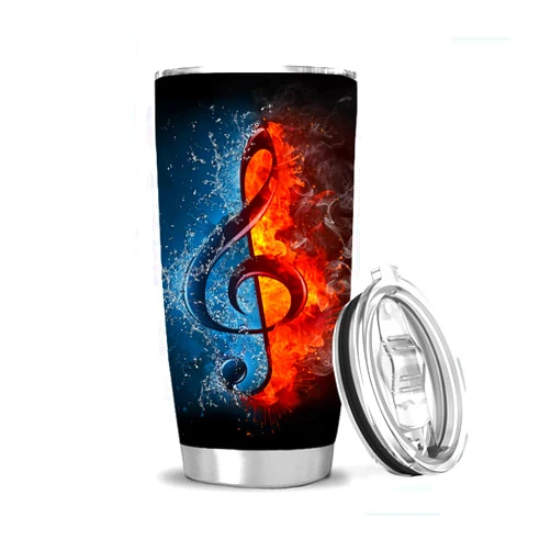 Waldeal Music Note 20 oz Tumbler with Lid, Vacuum Insulated Tumblers Cup for Men Women, Festival Birthday Gifts for Music Lover