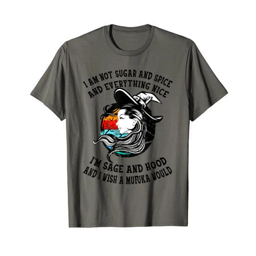 Funny Halloween I'm Not Sugar And Spice Sage Hood I'm Not Sugar Spice And Everything Nice I'm Sage and Hood T-Shirt