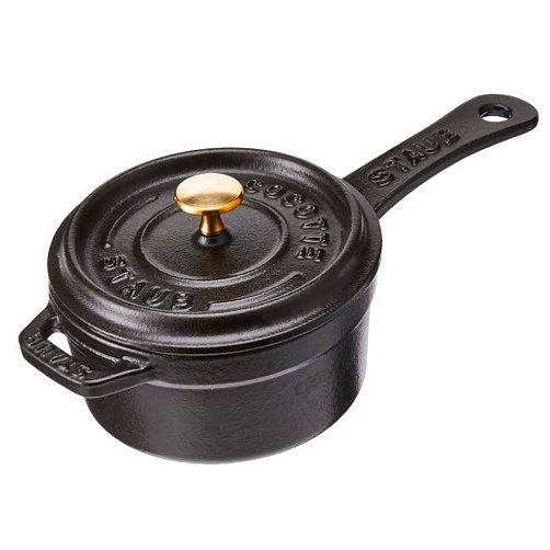 Staub Cast Iron 0.25-qt Mini Saucepan - Matte Black, Made in France