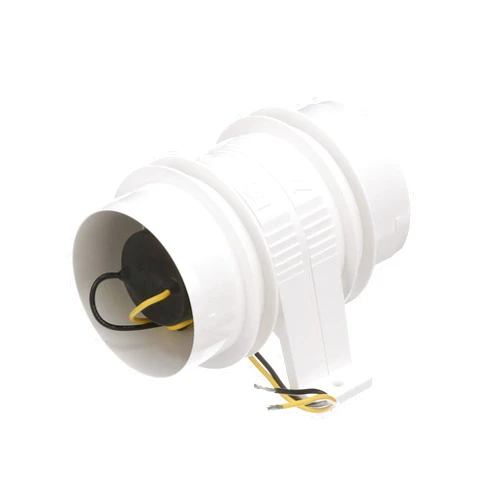 Attwood 1733-4 Turbo 3000 Series In-Line Bilge Blower, For 3-Inch Interior Diameter Vent Hose, Water Resistant, 12-Volt