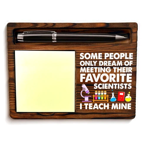 QODMGD Science Teacher Gifts for Men Women, Gifts for Chemistry Teacher Back to School, Some People Only Dream of Meeting Their Favorite Scientists Sticky Note Holder for Science Classroom Desk Decor