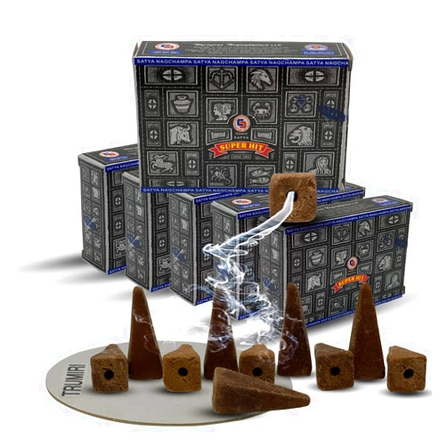 TRUMIRI Super Hit Backflow Incense Cones For Waterfall Aromatic Smoke Fountain Haze Falls And Mat Bundle - Pack of 6