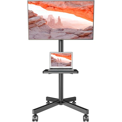 AX WABER Mobile TV Stand for 23-60 Inch LCD LED Flat/Curved Panel Screen TVs, Rolling TV Cart Holds up to 88Lbs Portable Stand with Shelf Rolling Floor Max VESA 400x400mm