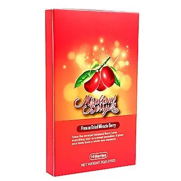 MIRALAND BERRY MiralandBerry Miracle Fruit, Miracle Berry (10 Whole Berries), Freeze Dried Berries 10 Count (Pack of 1)