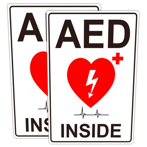 Soslina AED Sign Stickers, 2 Pack 10