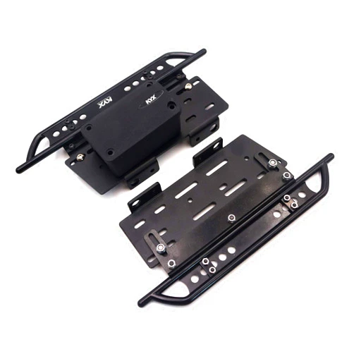 KYX Racing Metal Side Step Running Boards Foot-Plate w/Receiver Box for 313mm Wrangler Body (Aluminum)