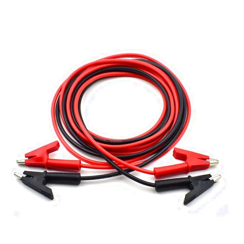 Zhenyu 2PCS 14 AWG Alligator Clips Test Leads Dual Ended Crocodile Heavy Duty Wire Cable with Insulators Clips Test Flexible Copper Cable for Electrical Testing 6.6ft / 2m Wire Length